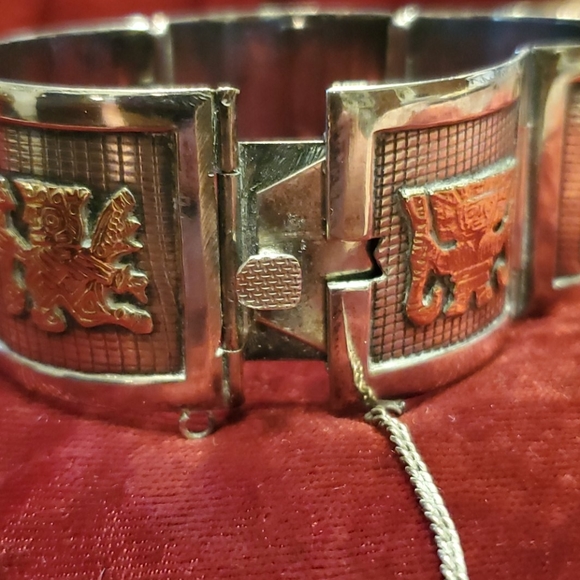 Sterling Silver 18K Gold Bracelet Industria Perua - Picture 6 of 16